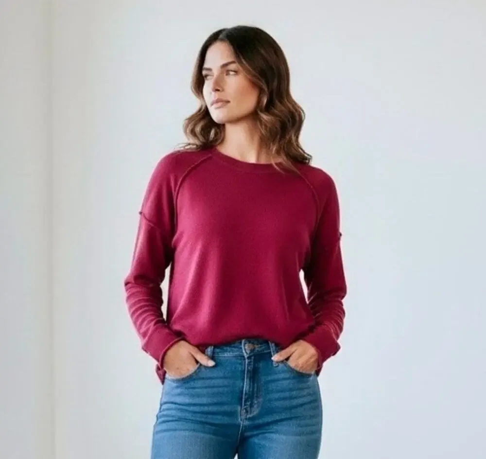 Eileen Fisher Women's Crewneck Cotton Pullover Sweater Pink Size XS/XXS NWT